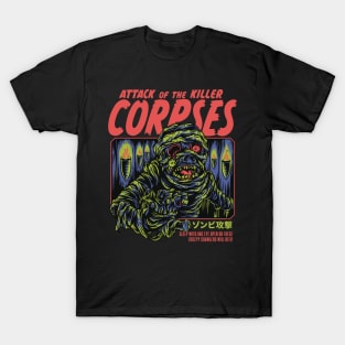 Vintage Horror Attack of the Killer Corpses Cover Art // Retro Zombie Art T-Shirt